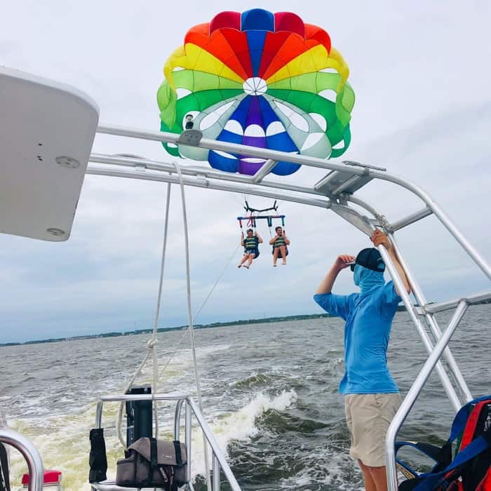 Kitty Hawk Kites parasailing in Outer Banks