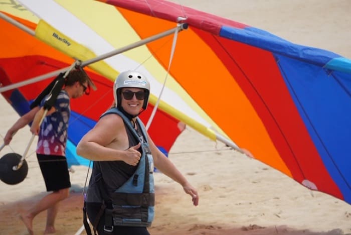 adventure mom hang gliding