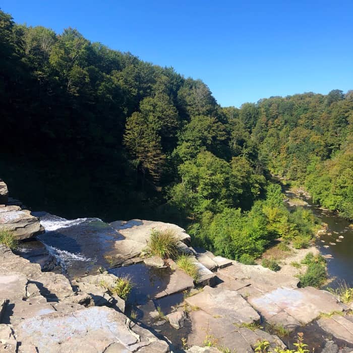 perspective from the top of Salmon River Falls