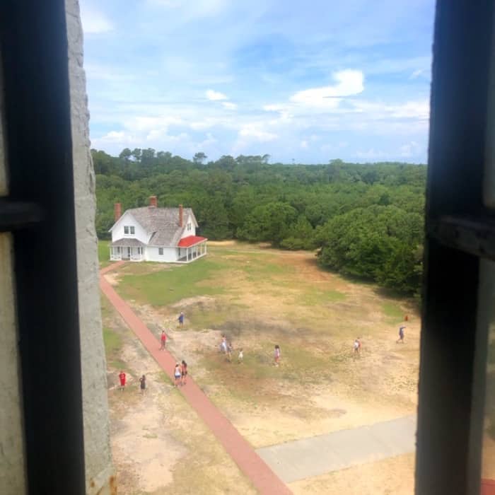 view of building from inside Cape Hatteras Lighthouse