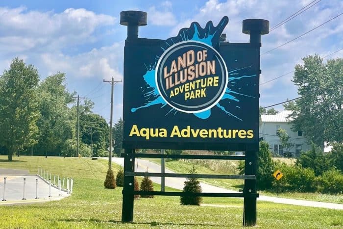 Aqua Adventures sign Land of Illusion Adventure Park 
