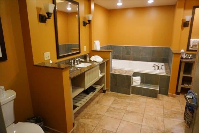 guest bathroom at 1000 Islands Harbor Hotel Clayton NY