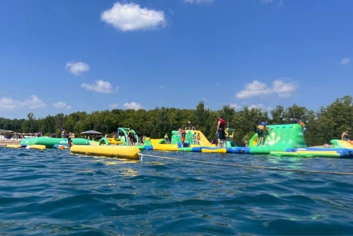 inflatable floating obstacle course