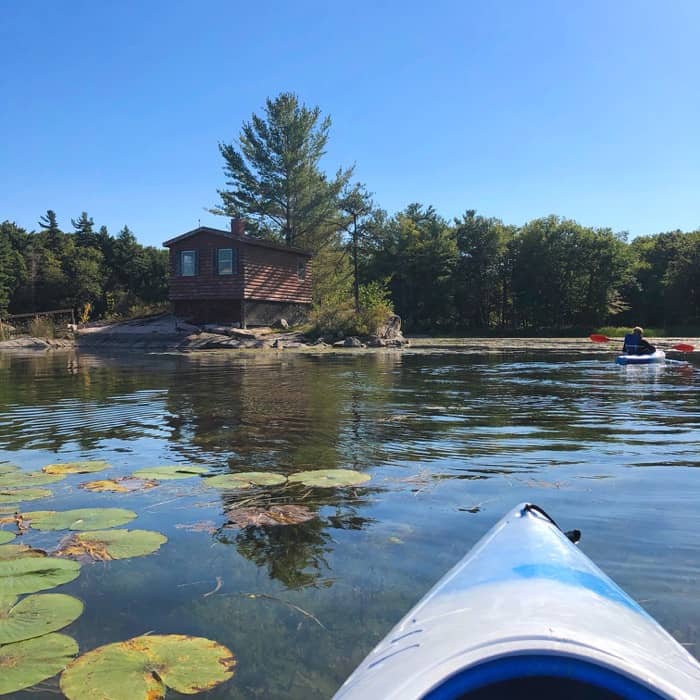 view of house on an island from kayak