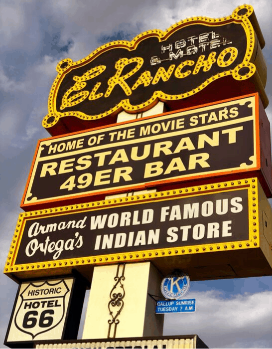 El Rancho Hotel sign in Gallup NM e1569114141500
