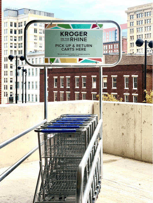 shopping cart return in the parking garage at Kroger Cincinnati e1570823909327
