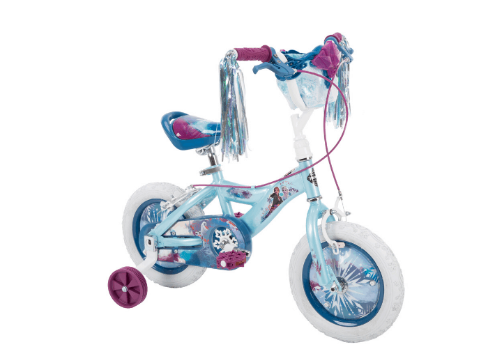 Huffy Frozen 2 Kid Bike Training Wheels Streamers Basket Included 12 inch Blue e1575337797909