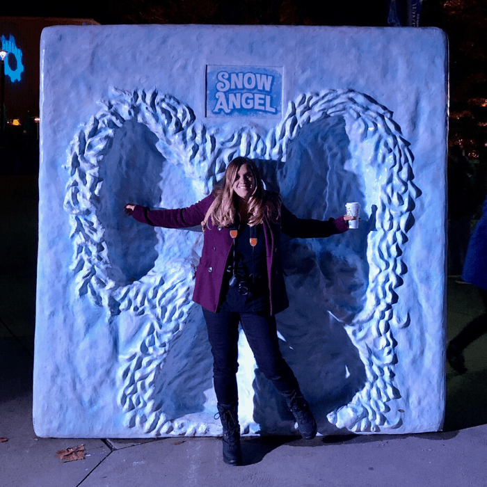 Snow Angel photo area at WinterFest