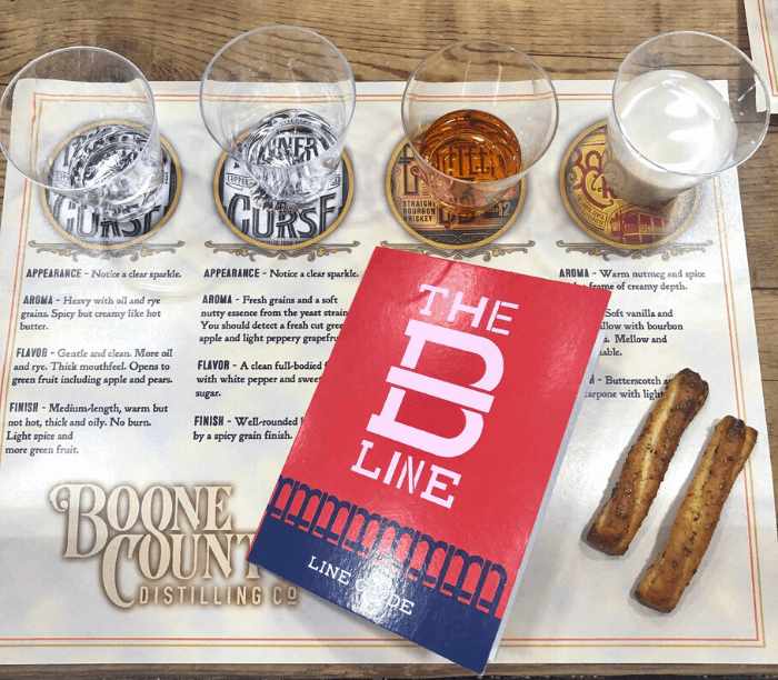 Bourbon tasting at Boone County Distilling Co. e1579992907156
