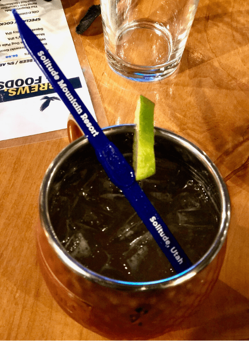 Kentucky Mule at The Thirsty Squirrel at Solitude Mountain in Utah e1579663761353