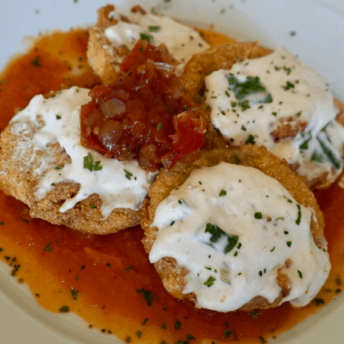 fried green tomatoes at Tousey House Tavern in Burlington Kentucky
