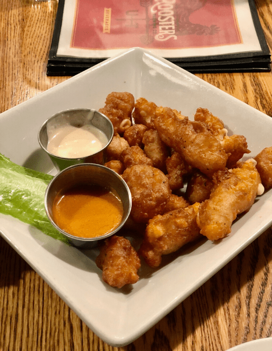 beehive cheese curds at Roosters Brewing Company in Ogden Utah