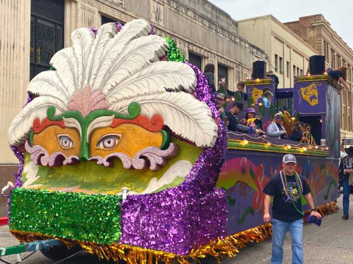 daytime parade at Beaumont's Mardi Gras of Southeast Texas 