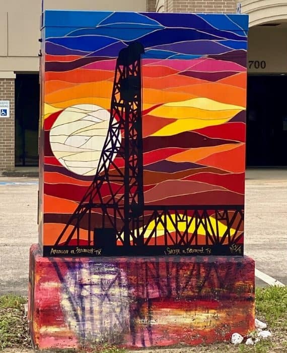 colorful electric boxes in Beaumont Texas