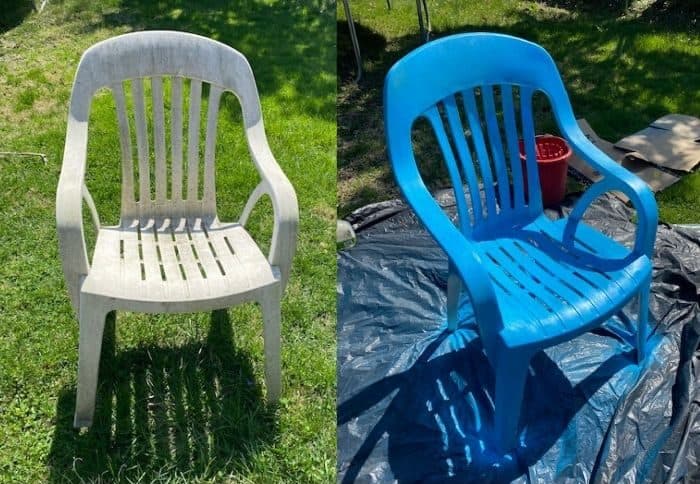 spray paint plastic chair