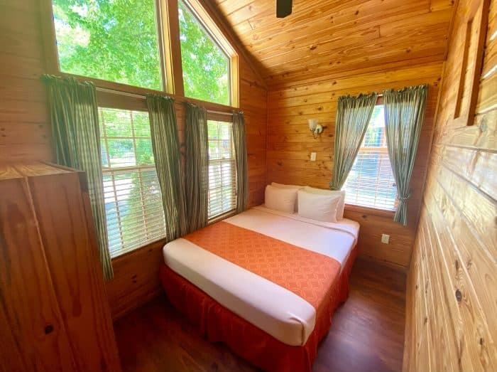 Main Bedroom at Deluxe cabin at KOA Port Huron