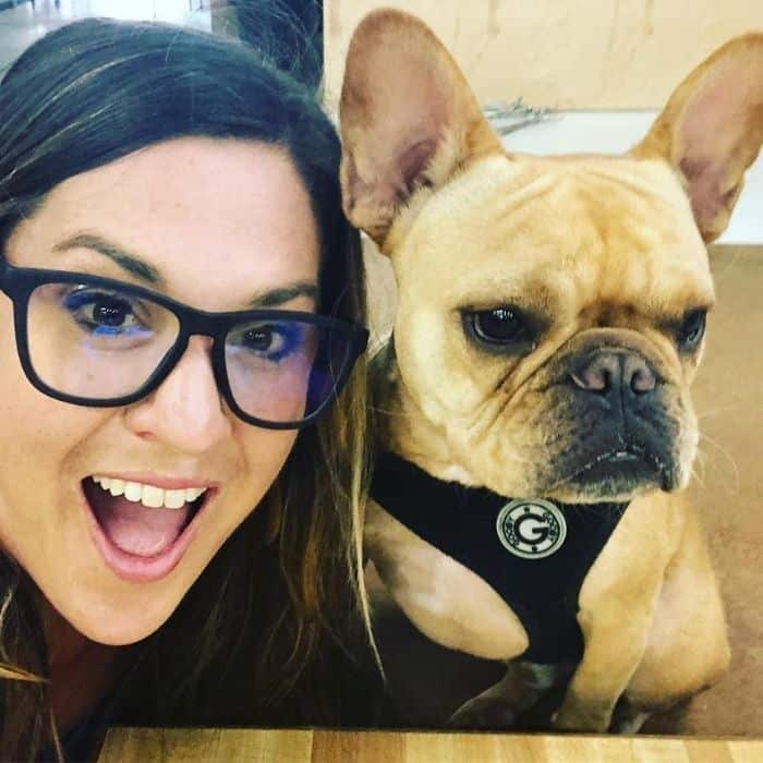 adventure mom with french bulldog Vince Cincy
