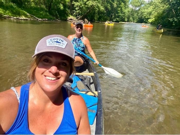 canoeing on the Mohican River
