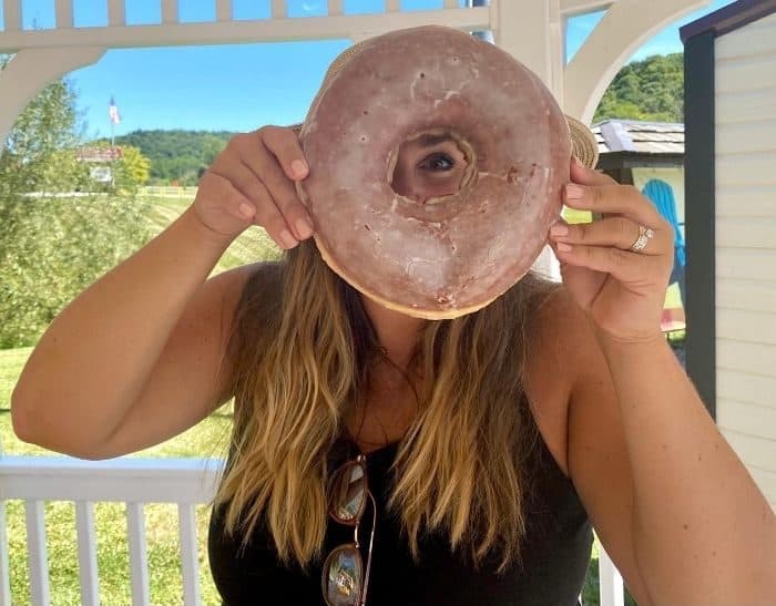 giant donut from Mohican Country Market