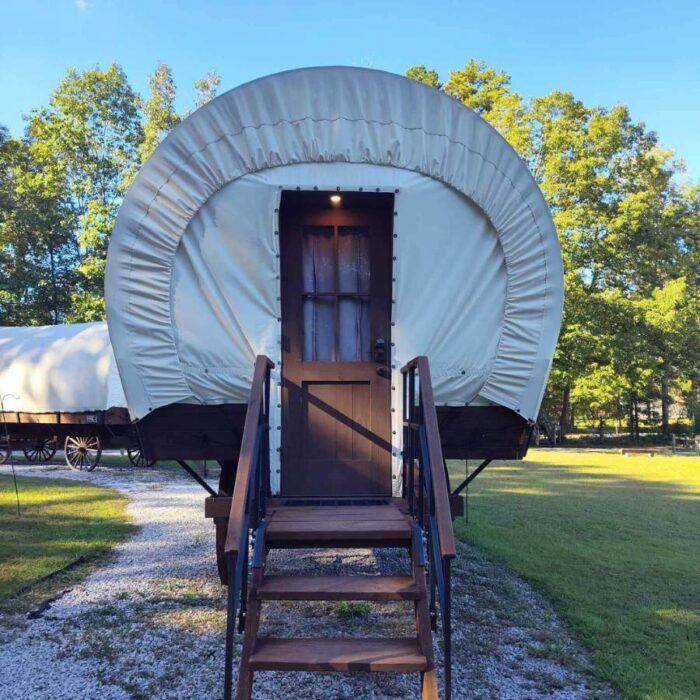 covered wagon at Sheltowee Trace Adventure Resort