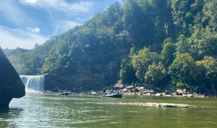 rafting at Cumberland Falls in Kentucky