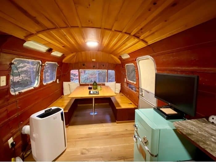 inside The Silver Bullet Airstream Treehouse
