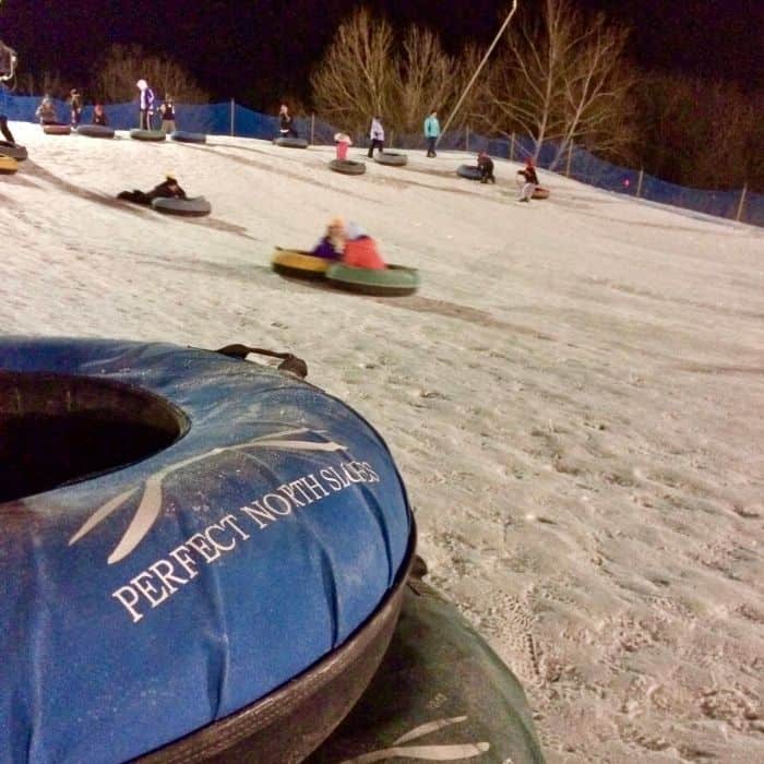 snow tubing at Perfect North Slopes in Indiana