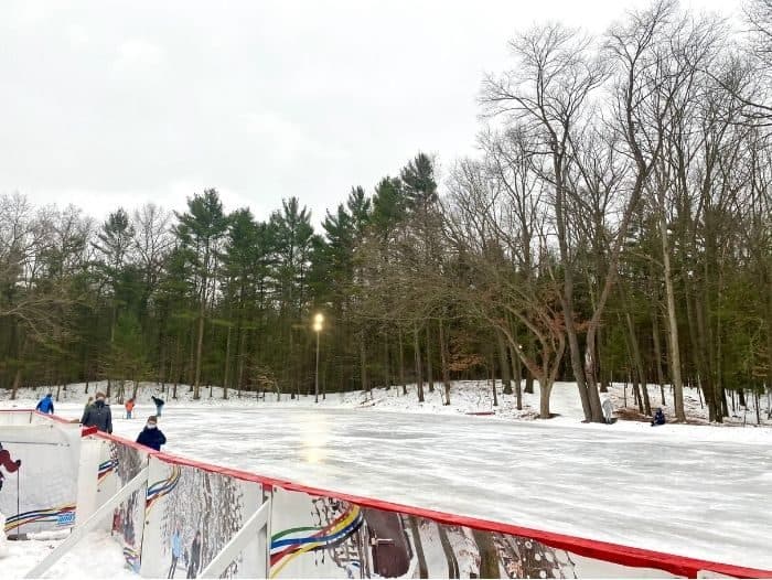 outdoor ice skating rink at Muskegon Luge Adventure Park
