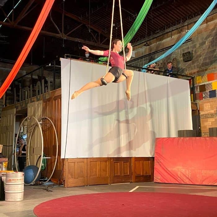 trapeze during Family Matinee Circus and Workshop at Bircus Brewing Company  