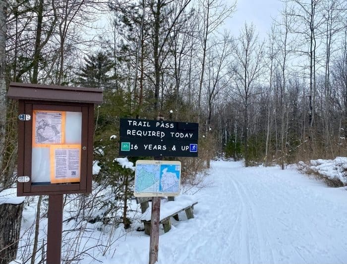 cross country skiing at Peninsula State Park in Door County Wisconsin