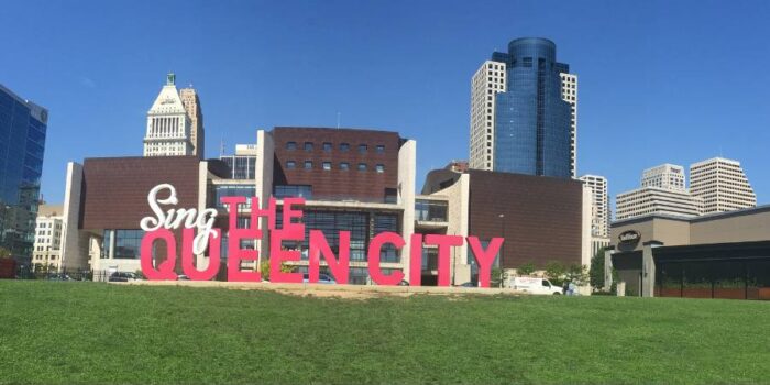 Sing the Queen City sign Cincinnati