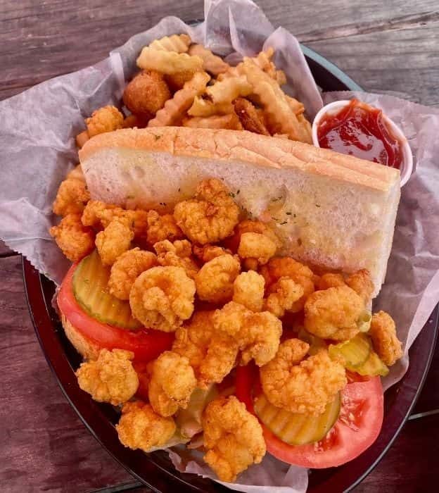 Shrimp Po-Boy Sandwich at King Neptune’s Seafood Restaurant