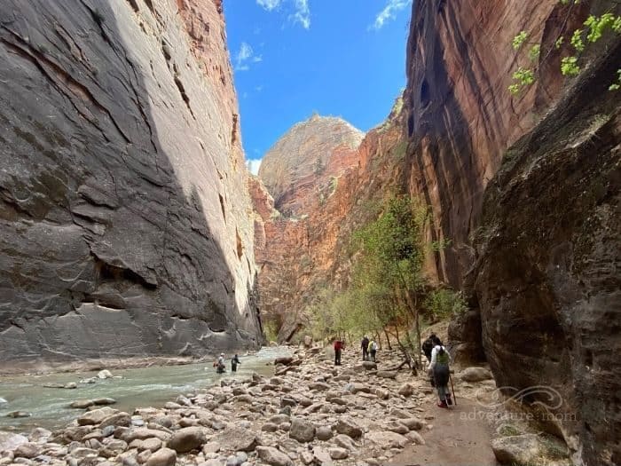 hiking The Narrows at Zion National Park