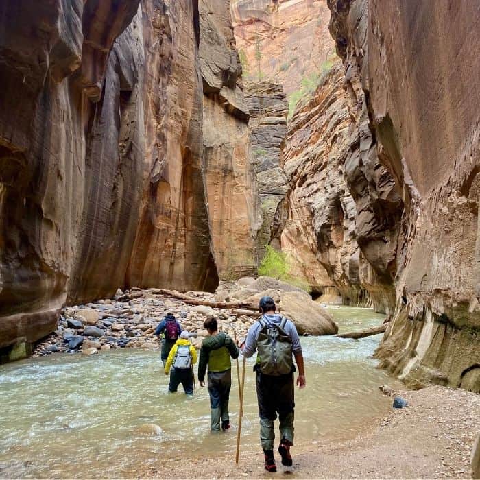 hiking the Narrows at Zion National Park