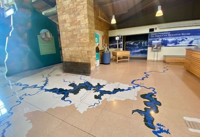 map of the New River at Sandstone Falls Visitor Center in West Virginia