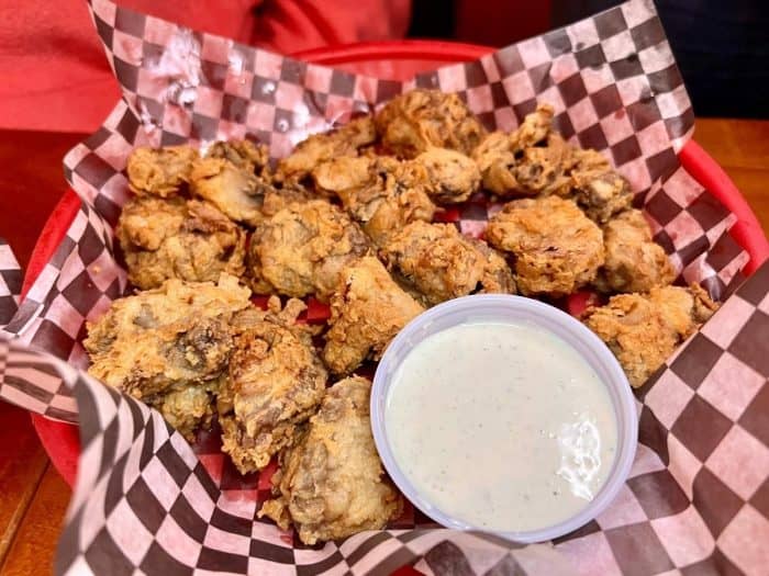 famous fried mushrooms at The Alley Neighborhood Grille