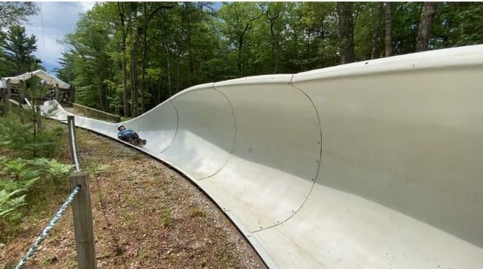instructor on wheel luge at Muskegon Luge Adventure Sports Park