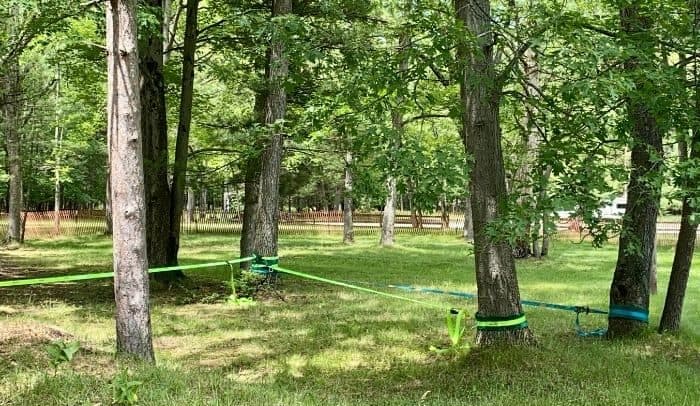 slack line at the Chill Garden at Muskegon Luge Adventure Sports Park
