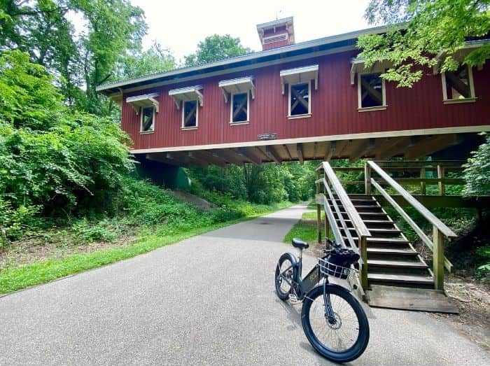 stairs to Hyde Road Covered Bridge