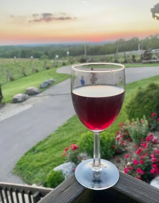 sunset at Vinoklet Winery in Ohio