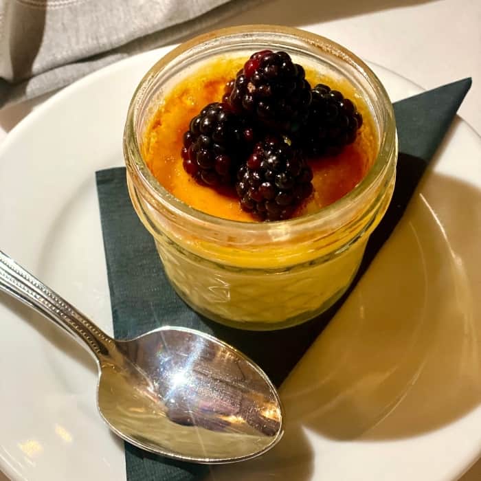 Honey Bourbon Creme Brulee at the Kentucky Castle