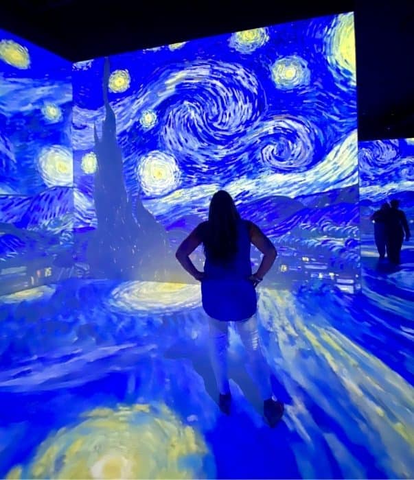 Starry Night projection at THE LUME Indianapolis Van Gogh Experience