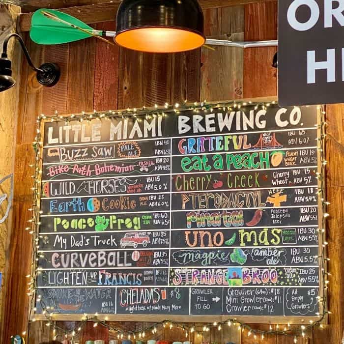 beer-menu-Miami-Brewing-co-from- Milford-Trailhead