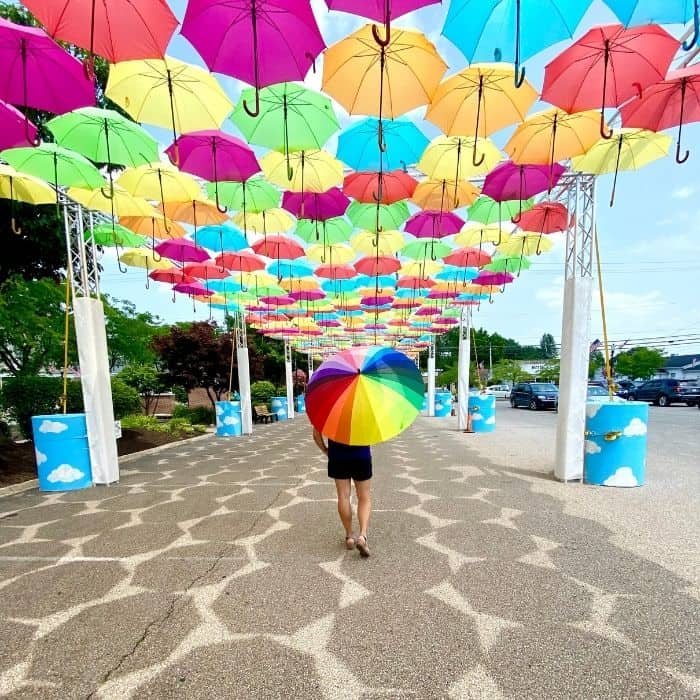 colorful umbrella at umbrella sky project Batesville
