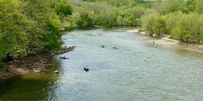 kayakers on the Little Miami River