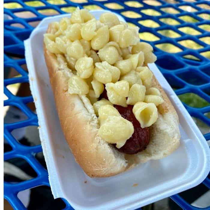 mac and cheese dawg at Scooter's World Famous Dawg House