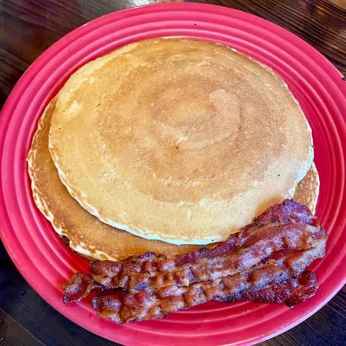 pancakes and bacon at JT's Diner