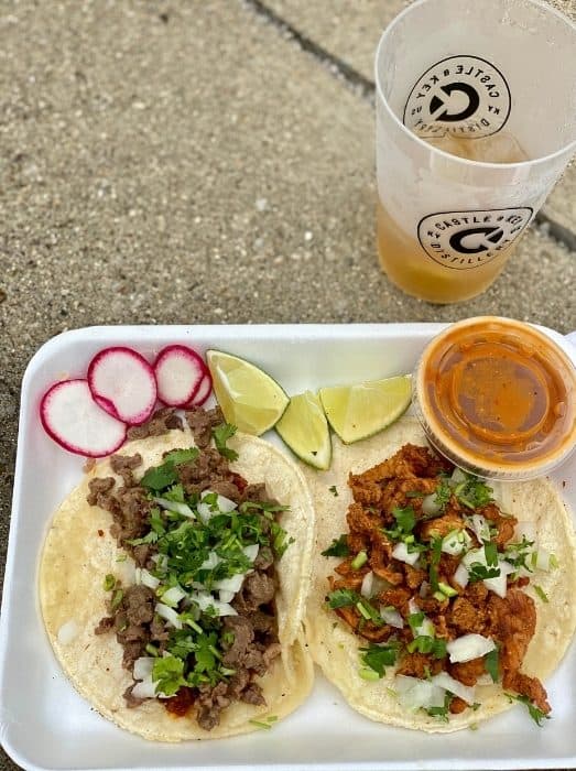tacos at at Castle and Key Distillery