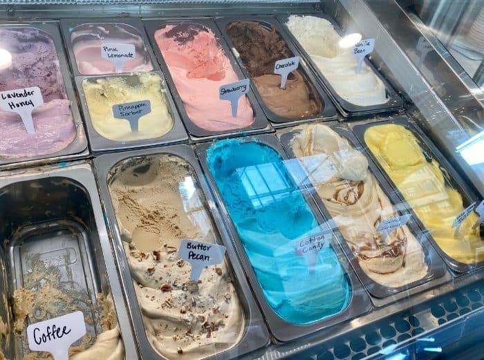 ice cream flavors at The Silver Lining Creamery