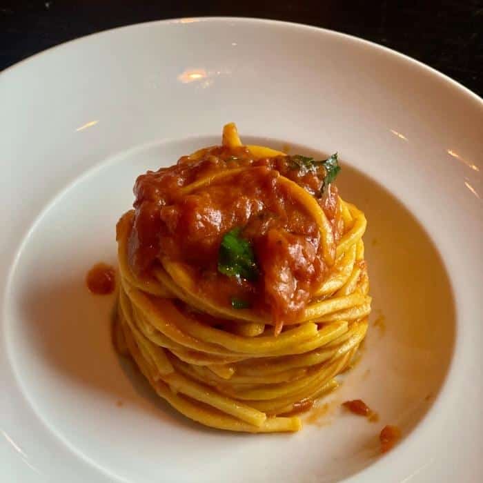 Spaghetti at Scarpetta Italian restaurant